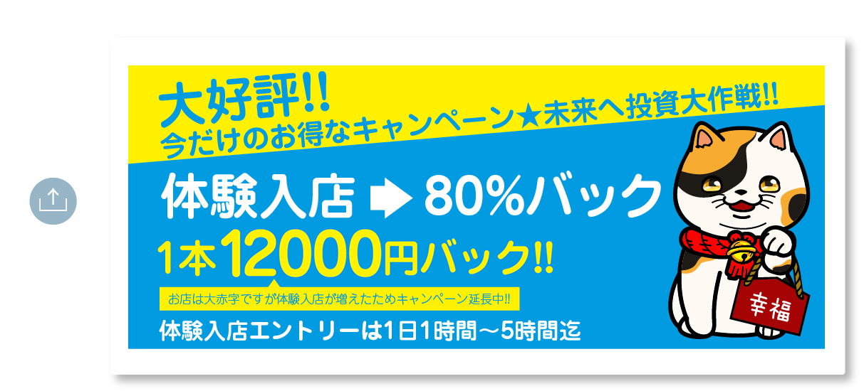 体験入店は80％バック